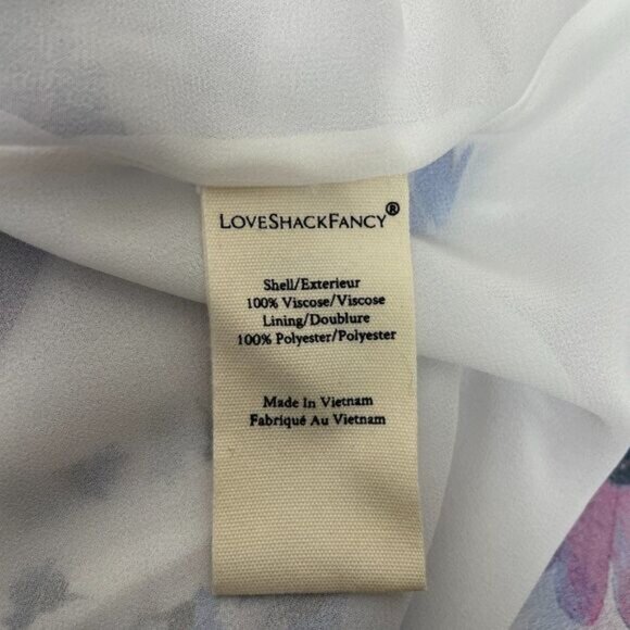 LoveShackFancy Junia Maxi Floral Ruffle Slit V Neck Dress Deep Cotton Candy 6 - Picture 12 of 14